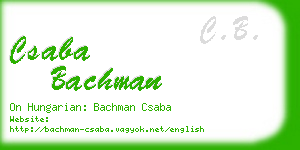 csaba bachman business card